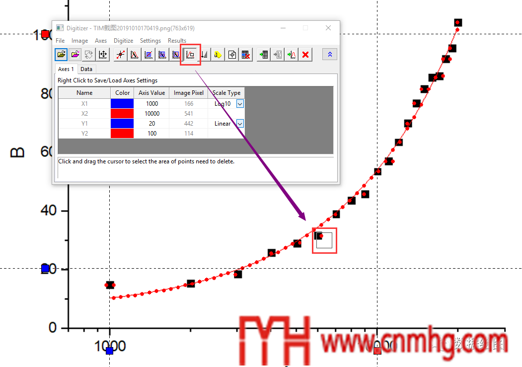 Origin(Pro):Digitizer插件的應(yīng)用5:Log10形式坐標(biāo)軸的電子化