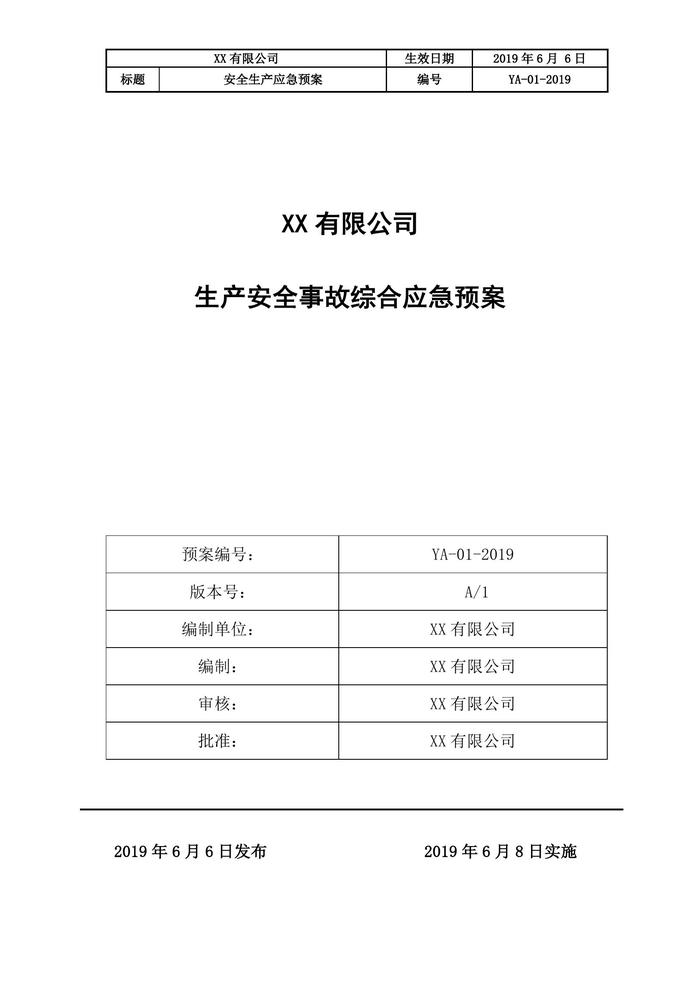 第二篇：生產(chǎn)安全事故應(yīng)急預(yù)案（已評審，110頁）docx