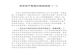 安全生產(chǎn)咨詢?nèi)栈顒涌偨Y(jié)匯編（8頁）docx