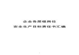 企業(yè)各層級(jí)崗位安全生產(chǎn)目標(biāo)責(zé)任書匯編docx