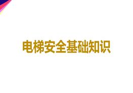 電梯安全基礎(chǔ)知識ppt