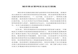 城市排水管網(wǎng)安全運(yùn)行措施（6頁(yè)）(1)docx