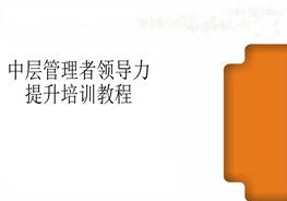 中層管理者領(lǐng)導(dǎo)力提升培訓(xùn)教程ppt