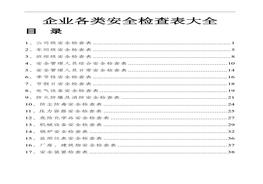 企業(yè)各部門安全表格大全doc