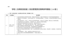學(xué)校（含高校實(shí)驗(yàn)室）安全管理責(zé)任清單參考模板（10版）docx
