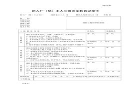 新入廠（場(chǎng)）工人三級(jí)安全教育記錄卡(1)docx