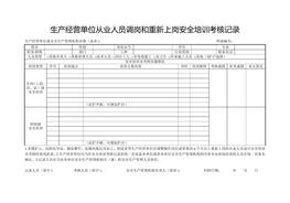 7、調(diào)崗和重新上崗安全培訓考核記錄doc