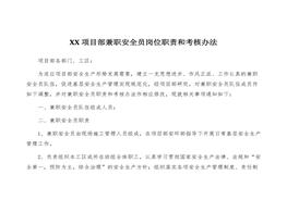 XX 項(xiàng)目部兼職安全員崗位職責(zé)和考核辦法docx
