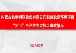 內(nèi)蒙古包鋼鋼聯(lián)股份有限公司脫硫脫硝環(huán)保項(xiàng)目“3·14”生產(chǎn)性火災(zāi)較大事故情況pdf