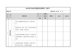加氣站安全隱患自查清單表格模板doc