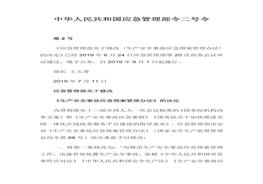 理部2號令--《生產(chǎn)安全事故應(yīng)急預(yù)案管理辦法》（2019年）docx
