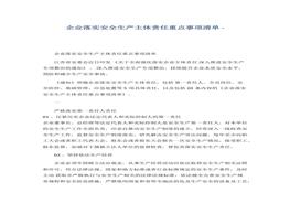 全生產(chǎn)主體責(zé)任重點(diǎn)事項(xiàng)清單docx