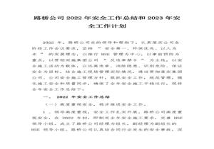 2022公司安全工作總結(jié)和計劃（14頁）docx