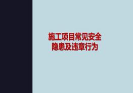 施工項(xiàng)目常見安全隱患及違章行為pptx