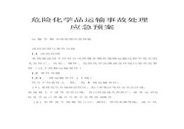 危險化學品運輸事故處理應急預案docx