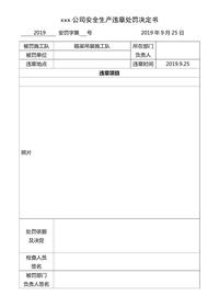 安全生產(chǎn)違章處罰決定書doc