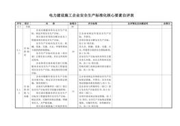 電力建設施工企業(yè)安全生產標準化核心要素自評表doc