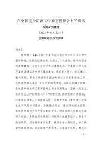 20230622（副總理張國清）在全國安全防范工作緊急視頻會上的講話docx