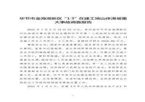 畢節(jié)市金海湖新區(qū)“1·3”在建工地山體滑坡重大事故調(diào)查報告doc