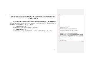 江蘇省工業(yè)企業(yè)較大以上安全生產(chǎn)風(fēng)險目錄（第二批）doc