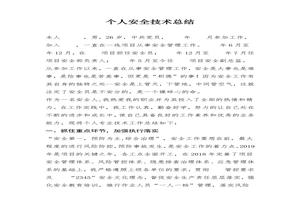 公司個人安全生產(chǎn)技術(shù)總結(jié)（5頁）docx