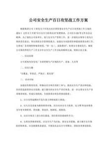 公司安全生產(chǎn)百日攻堅戰(zhàn)工作方案docx