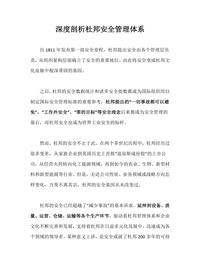 深度剖析杜邦安全管理體系（13頁）docx