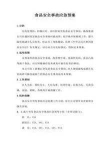 食品安全事故應(yīng)急預(yù)案、處置方案匯編（17頁）docx