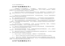 公司產(chǎn)品質(zhì)量保證書docx