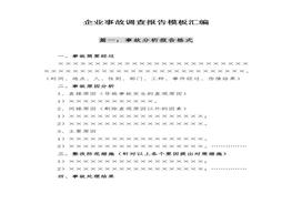 企業(yè)事故調(diào)查報告模板匯編docx