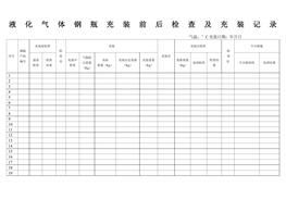 液化氣體氣瓶充裝前后檢查記錄及充裝記錄doc