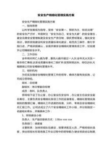 安全生產(chǎn)精細(xì)化管理實施方案docx