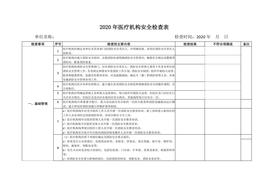 醫(yī)療機(jī)構(gòu)安全檢查表doc