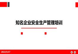 知名企業(yè)安全管理培訓pptx