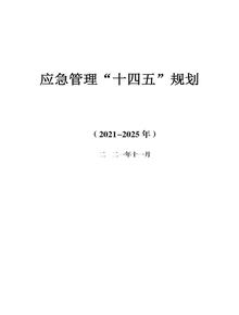 應(yīng)急管理“十四五”規(guī)劃docx