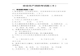 省安監(jiān)局消防考試試卷及答案(B)docx