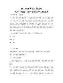 兩會期間企業(yè)安全工作方案和總結docx