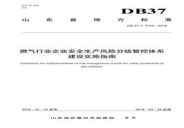 DB 37T 3153—2018燃氣行業(yè)企業(yè)安全生產風險分級管控體系建設實施指南doc