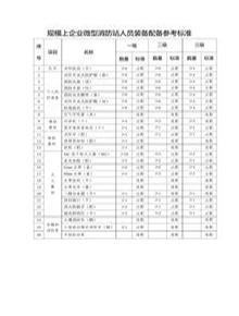 規(guī)模上企業(yè)微型消防站人員裝備配備參考標(biāo)準(zhǔn)doc