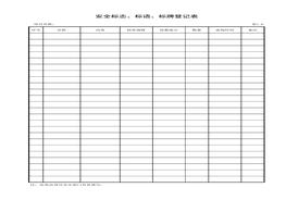 安全標志、標語、標牌登記表xls