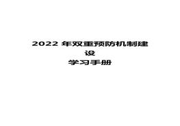 2022年雙重預(yù)防機制建設(shè)學(xué)習(xí)手冊（30頁）docx