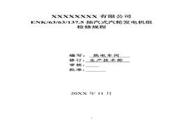 汽輪機(jī)檢修規(guī)程doc