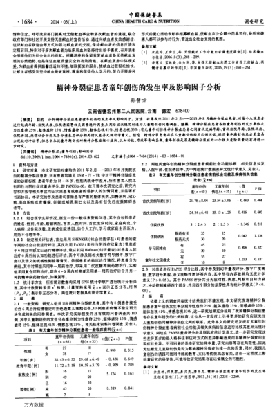 精神分裂癥患者童年創(chuàng)傷的發(fā)生率及影響因子分析