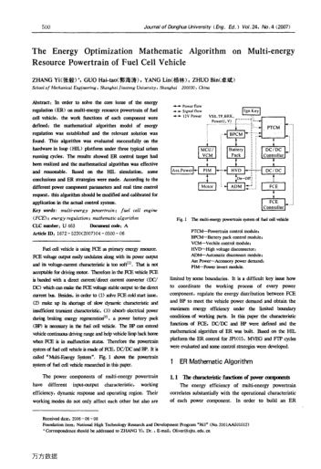 The Energy Optimization Mathematic Algorithm on Multi-energy Resource Powertrain of Fuel Cell Vehicl