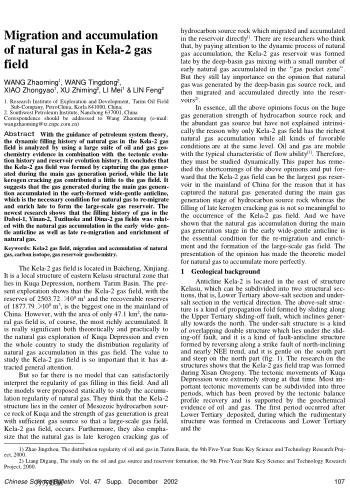 Migration and accumulation of natural gas in Kela-2 gas field