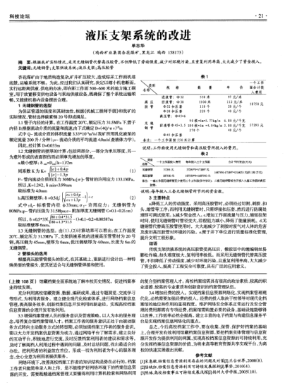 液壓支架系統(tǒng)的改進