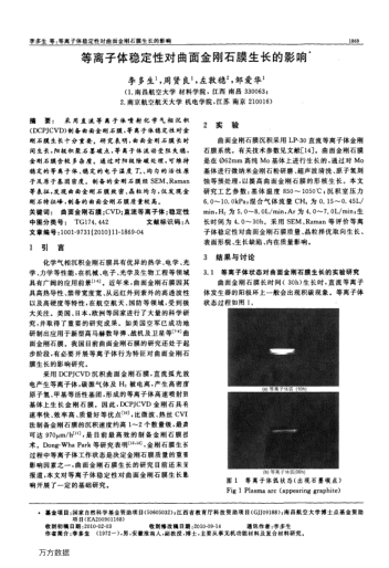 等離子體穩(wěn)定性對(duì)曲面金剛石膜生長(zhǎng)的影響