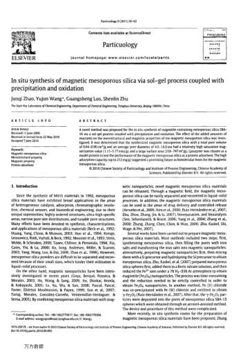 In situ synthesis of magnetic mesoporous silica via sol-gel process coupled with precipitation and o
