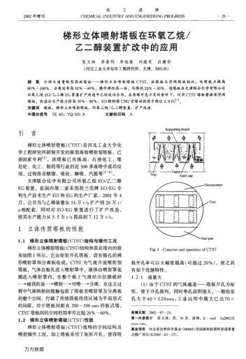 梯形立體噴射塔板在環(huán)氧乙烷/乙二醇裝置擴改中的應用