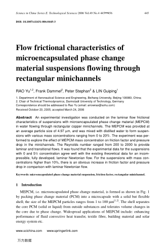 Flow frictional characteristics of microencapsulated phase change material suspensions flowing throu